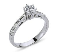 0,50 Carat Diamant Solitär Ring Meisterstück 14 Karat Weißgold