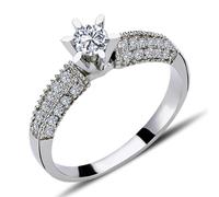 0,50 Carat Solitär Diamantring Antragsring 14 Karat Weißgold