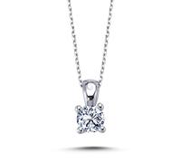 0,51 Carat Brillant-Schliff Diamant Solitär Halskette 14 Karat Weißgold