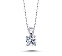 0,51 Carat Brillant-Schliff Diamant Solitär Halskette 14 Karat Weißgold