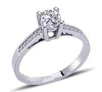 0,55 Carat Diamant Solitär Ring Antragsring 14 Karat Weißgold