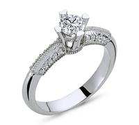 0,56 Carat Diamant Solitär Ring Meisterstück 14 Karat Weißgold