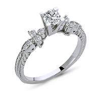 0,57 Carat Diamant Solitär Ring Meisterstück 14 Karat Weißgold