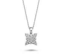 0,57 Carat Solitär Effect Halskette 14 Karat Weißgold