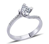 0,60 Carat Diamant Solitär Ring Antragsring 14 Karat Weißgold