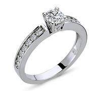 0,65 Carat Diamant Solitär Ring Meisterstück 14 Karat Weißgold