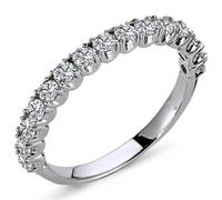 0,70 Carat Diamant halbrund Memoire Ring 14 Karat Weißgold