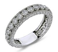 0,74 Carat Diamant rundum Memoire Ring 14 Karat Weißgold