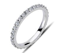 0,75 Carat Diamant rundum Memoire Ring 14 Karat Weißgold