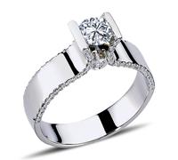 0,76 Carat Diamant Solitär Ring Antragsring 14 Karat Weißgold