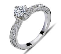 0,80 Carat Solitär Diamantring Brillant-Schliff Antragsring in 14 Karat Weißgold