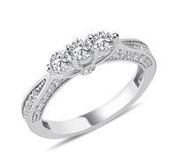 0,92 Carat Diamant Tria Ring in 14 Karat Weißgold