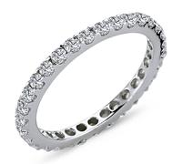 0,93 Carat Diamant rundum Memoire Ring 14 Karat Weißgold