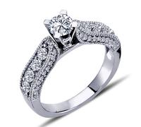 0,95 Carat Diamantring Solitär Meisterstück 14 Karat Weißgold