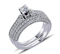 0,96 Carat Diamantring Solitär Meisterstück 14 Karat Weißgold