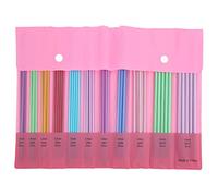 01 02 015, 55 Stück Farbiges, Gerades, Doppelspitziges Metall-Stricknadel-Set in Verschiedenen Größen, 2,5 Mm Bis 6,0 Mm, Tragbares Strickset für Anfänger, Mütter, Kinder, Mädchen, Erfahrene Strick