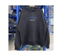 (01-L) Schwarzer, gewaschener Saint Michael Herren-Hoodie mit SAINT-Logo-Schriftzug, Oversize-Streetwear-Sweatshirt