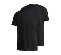 OLYMP T-Shirt Rundhals Doppelpack schwarz, Einfarbig