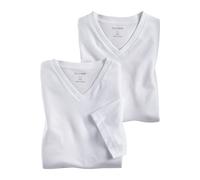 OLYMP Herren T-Shirt Doppelpack V-Ausschnitt- Weiß, XXL