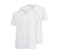 OLYMP T-Shirts Herren Regular Fit Kurzarm V-Ausschnitt Baumwolle weiß, XXL