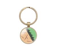 (08202) Retro Dämon Slayer Anime Keychain Blau Klassische Schlüssel Ring Für Geburtstag Und Werbe Geschenke