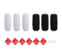 0XBIT Elastisches Nähgarn, 6 Rollen Nähgarn Set, Nähmaschine Sewing Thread, mit 6 Nadel Einfädler, Zwei Farben, für Nähen von Schuhen, Hüten, Textilbekleidung