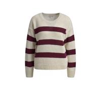 Rundhalspullover MILANO ITALY, Damen, Gr. L, vino print, Material: 30% Polyacryl, 29% Polyamid, 22% Alpaka, 14% Poyester, 5% Wolle, gestreift, oversize normal, Rundhals, Fledermausärmel Rippbündchen, 