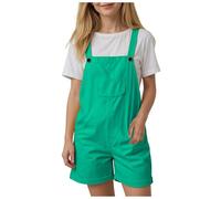 1-10 Jahre Mädchen Overalls Latzhose mit Taschen Baggy Loose Jumpsuit für Kinder Lässig Kurze Latzhose Loose Fit Baumwolle Shorts mit Spaghetti Strap Trägerhose Arbeitslatzhose (Green, 7-8 Years)