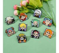 1/10 Stück One Piece Brosche - Ein stilvoller Set von Chibi-Stil Broschen mit Monkey D. Ruffy, Roronoa Zoro, Nami und Tony Tony Chopper. Perfekt für d