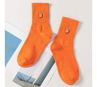1/2 Paar unisex einfarbige, einfache, leuchtend orange gemusterte, bestickte, feuchtigkeitsabweisende, atmungsaktive, personalisierte, modische Socken