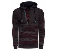 RUSTY NEAL® Kapuzenpullover in modernem Strickdesign, rot, M Bordo