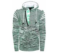 Kapuzensweatshirt RUSTY NEAL, Herren, Gr. XL, grün (mint), 70% Polyacryl, 30% Baumwolle, unifarben, casual, normal, ohne Ausschnitt, Langarm, Sweatshirts, in modernem Strickdesign (88878847-XL) mint