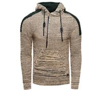 Kapuzensweatshirt RUSTY NEAL "Knitwear", Herren, Gr. M, braun (camelfarben), 70% Polyacryl, 30% Baumwolle, unifarben, normal, ohne Ausschnitt, Sweatshirts, mit praktischem Reißverschluss (67313261-M)