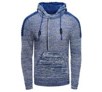 1/2 Zip Grobstrick Kontrast Kapuzen-Pullover S