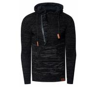 1/2 Zip Grobstrick Slim Fit Kapuzen-Pullover 3XL