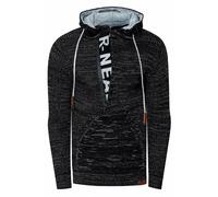 1/2 Zip Grobstrick Slim Fit Kapuzen-Pullover 4XL