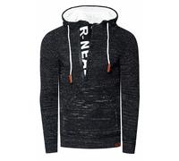1/2 Zip Grobstrick Slim Fit Kapuzen-Pullover XL