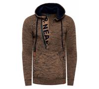 1/2 Zip Grobstrick Slim Fit Kapuzen-Pullover XL