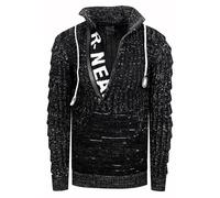 1/2 Zip Grobstrick Stehkragen-Pullover S