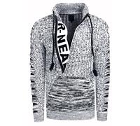 1/2 Zip Grobstrick Stehkragen-Pullover S