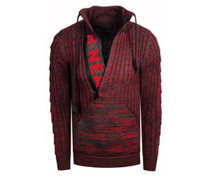 1/2 Zip Grobstrick Stehkragen-Pullover S