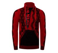 Strickpullover RUSTY NEAL, Herren, Gr. M, schwarz (schwarz, rot), 75% Polyacryl, 25% Baumwolle, unifarben, mehrfarbig, normal, ohne Ausschnitt, Langarm, Pullover, in coolem Design (35190307-M) schwarz