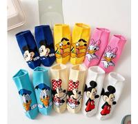 1/3/6/12 Paar Pack Knöchelsocken, süßes Cartoon Micky Maus/Donald Duck Muster Dekor, modisch weich atmungsaktiv feuchtigkeitsableitend Sportsocken, vi
