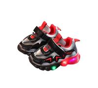 1 3 Jahre alte Baby-Sneaker, nicht weich, Kleinkindschuhe, Netz für Jungen und Mädchen, Wanderschuhe, Schwarz , 33 EU