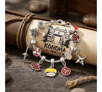1/3 Stücke Anime Naruto Uzumaki Anhänger Armband Neunschwänziger Fuchs Schlüsselanhänger, Perlenarmband, japanische Manga Cosplay Schmuckaccessoires,