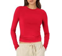 1/3er Pack Langarmshirt Damen - Mode Long Basics Herbst Unterwäsche Kleidung Clothes Thermounterwäsche Unterhemd Sleeve Basic Langarmshirt Thermo Unterhemd Oberteile Rundhals Warm Crop Top XS-XL