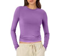 1/3er Pack Langarmshirt Damen - Mode Long Basics Herbst Unterwäsche Kleidung Clothes Thermounterwäsche Unterhemd Sleeve Basic Langarmshirt Thermo Unterhemd Oberteile Rundhals Warm Crop Top XS-XL