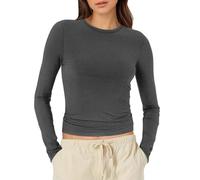 1/3er Pack Langarmshirt Damen - Mode Long Basics Herbst Unterwäsche Kleidung Clothes Thermounterwäsche Unterhemd Sleeve Basic Langarmshirt Thermo Unterhemd Oberteile Rundhals Warm Crop Top XS-XL