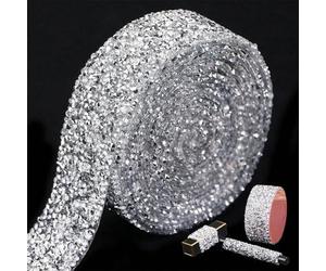 1/4 Stücke Bling Kristall Strass Band, selbstklebende Strass Aufkleber Band für Hochzeitstorten, Geburtstagsbasteleien und Dekorationen