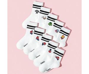 1/5/10 Paar Marvel Socken für Jungen/Kinder, weiße Streifen Knöchel-/Wadensocken, coole Spiderman/Avengers Cartoon Muster, personalisierte feuchtigkei